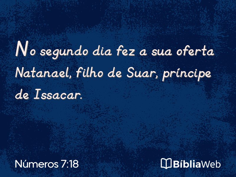 Números 7:18 em imagem para compartilhar