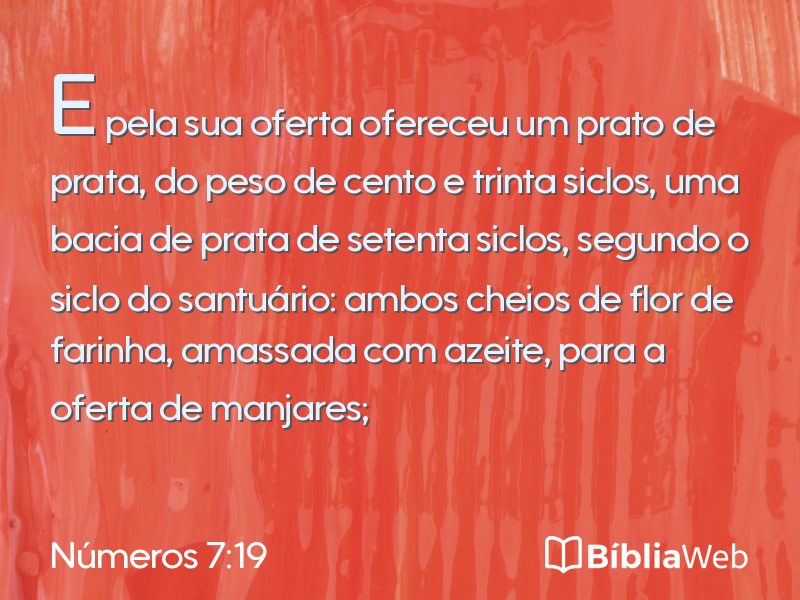 Números 7:19 em imagem para compartilhar