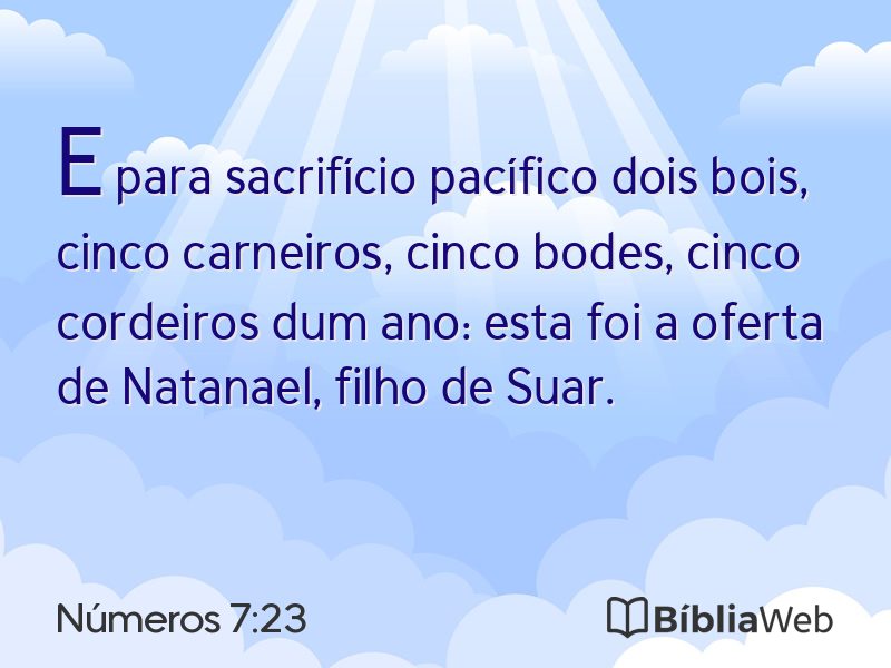 Números 7:23 em imagem para compartilhar