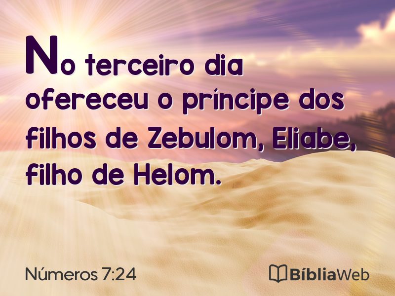 Números 7:24 em imagem para compartilhar