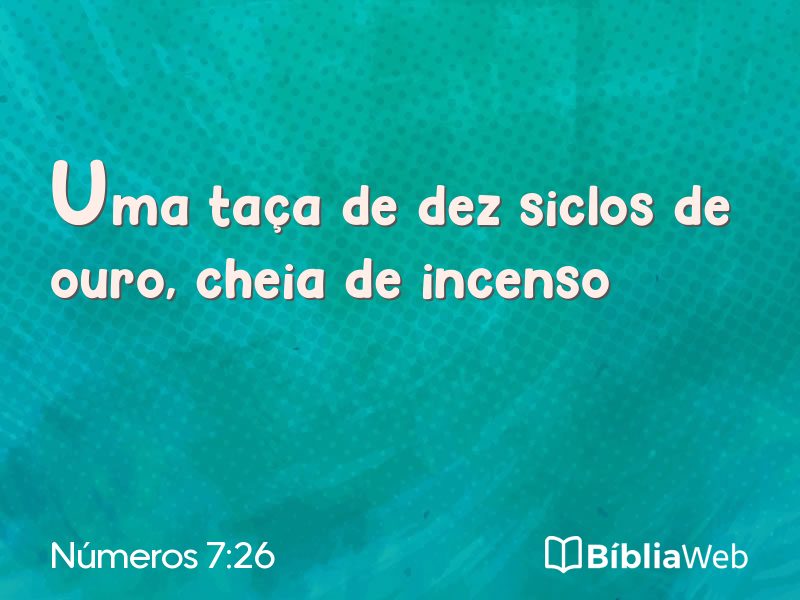 Números 7:26 em imagem para compartilhar