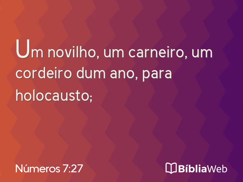 Números 7:27 em imagem para compartilhar