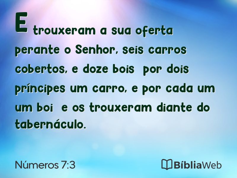 Números 7:3 em imagem para compartilhar