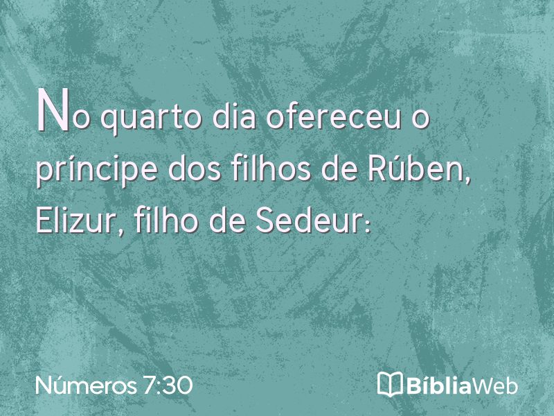 Números 7:30 em imagem para compartilhar