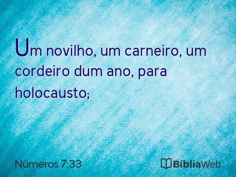 Números 7:33 em imagem para compartilhar