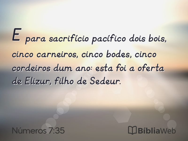 Números 7:35 em imagem para compartilhar
