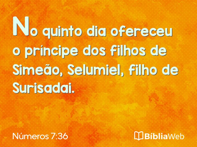 Números 7:36 em imagem para compartilhar