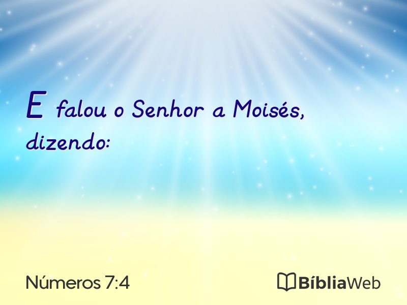 Números 7:4 em imagem para compartilhar