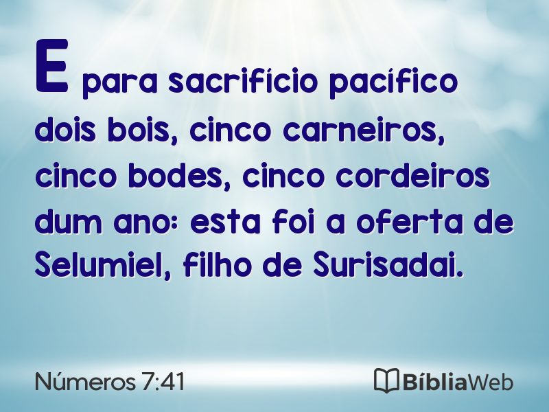Números 7:41 em imagem para compartilhar
