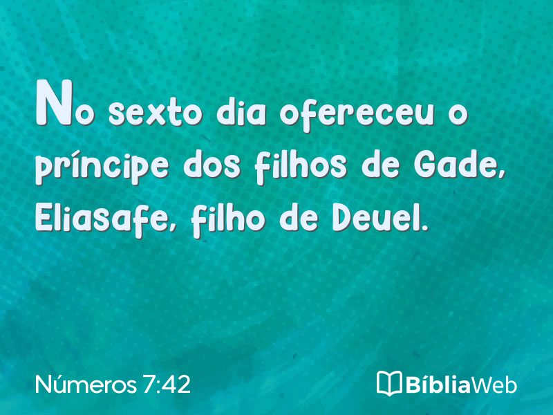 Números 7:42 em imagem para compartilhar