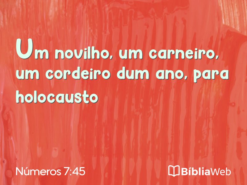 Números 7:45 em imagem para compartilhar