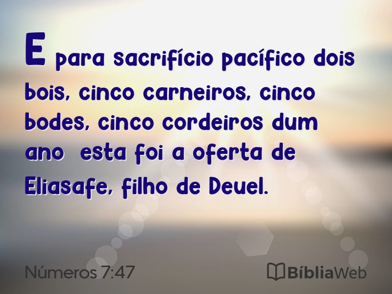 Números 7:47 em imagem para compartilhar