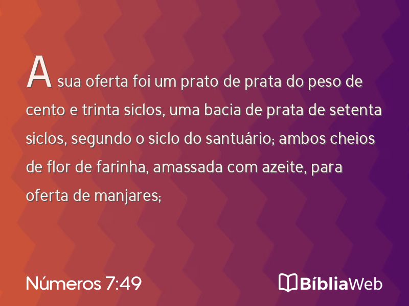 Números 7:49 em imagem para compartilhar