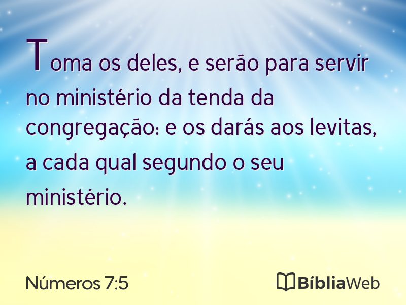Números 7:5 em imagem para compartilhar