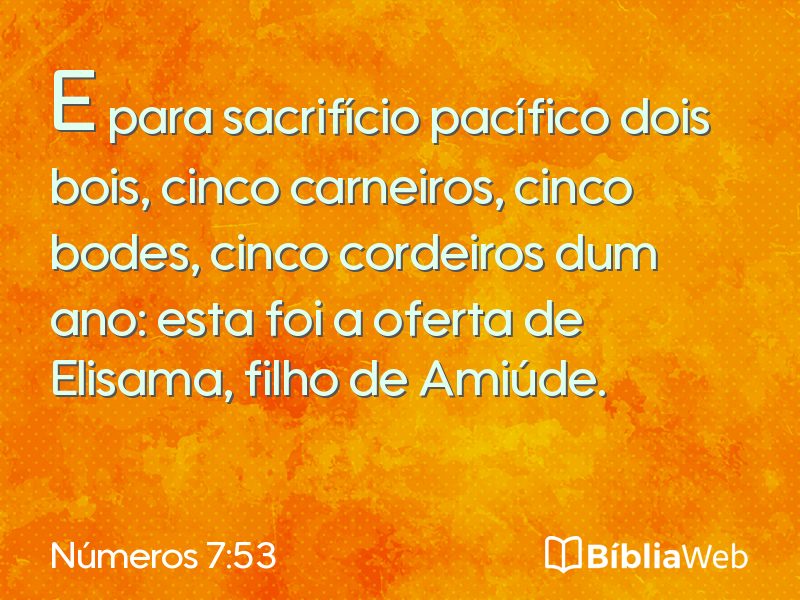 Números 7:53 em imagem para compartilhar