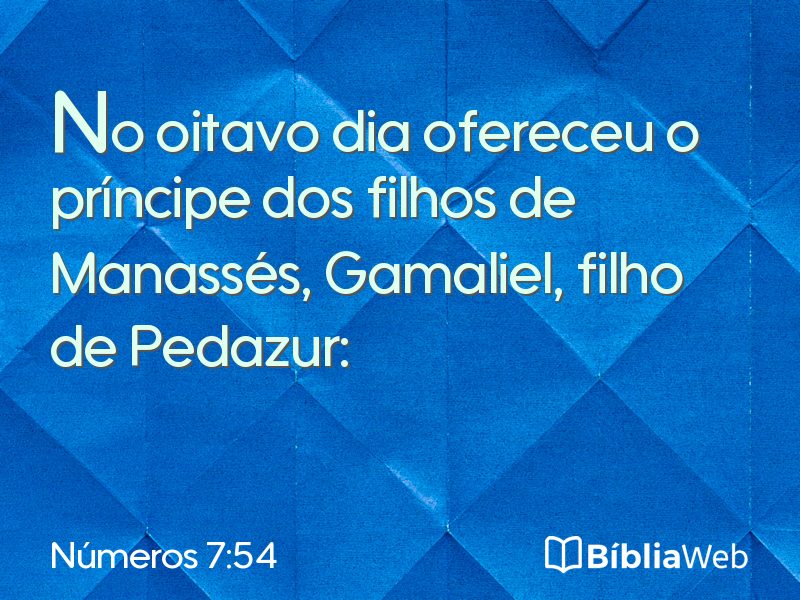 Números 7:54 em imagem para compartilhar