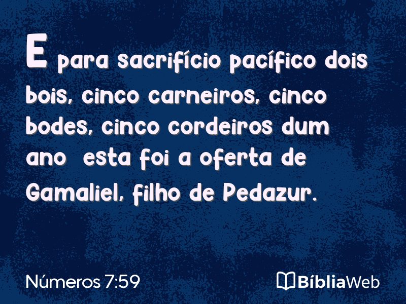 Números 7:59 em imagem para compartilhar