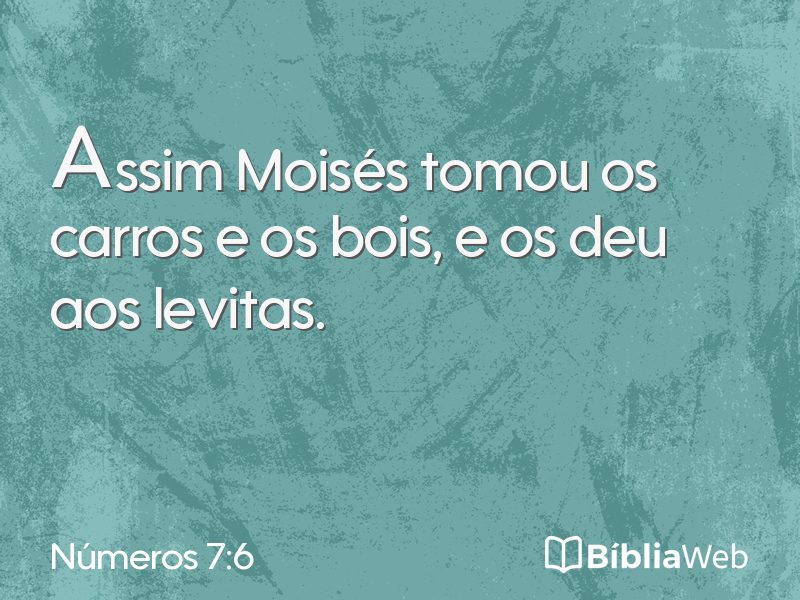 Números 7:6 em imagem para compartilhar