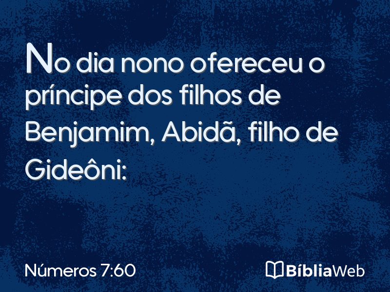 Números 7:60 em imagem para compartilhar