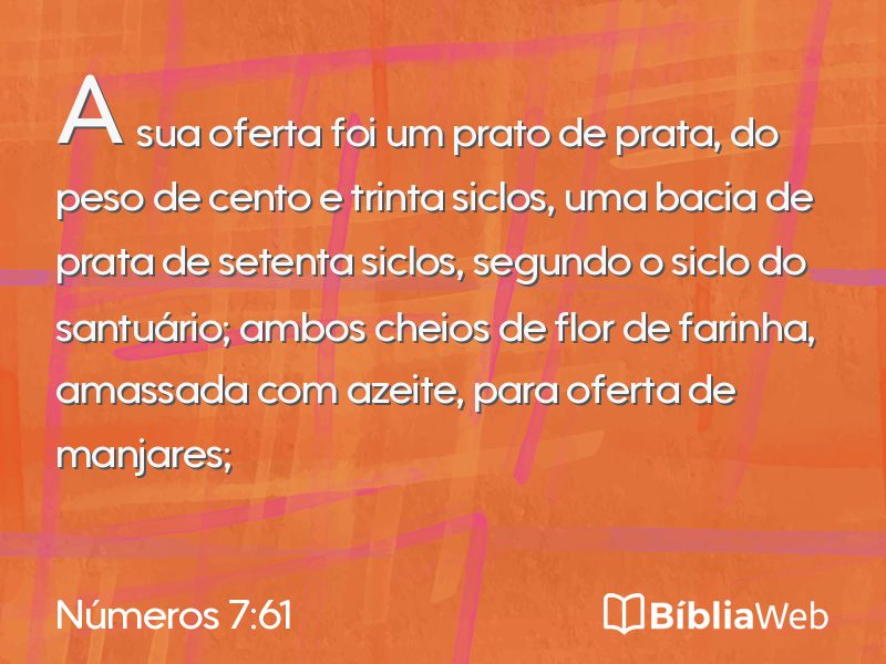Números 7:61 em imagem para compartilhar