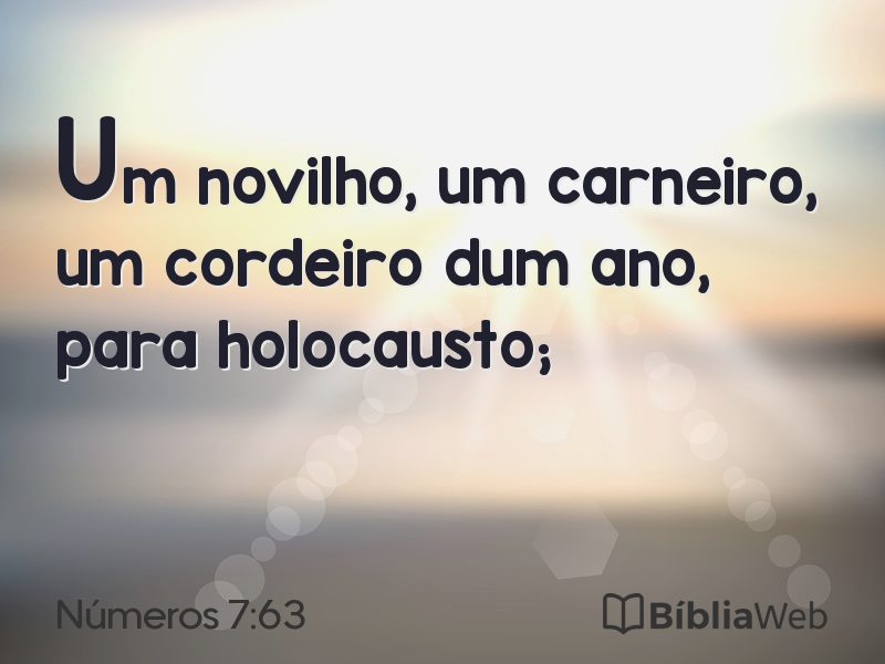 Números 7:63 em imagem para compartilhar
