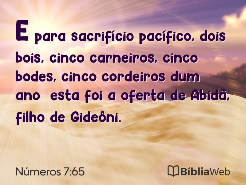 Números 7:65 em imagem para compartilhar