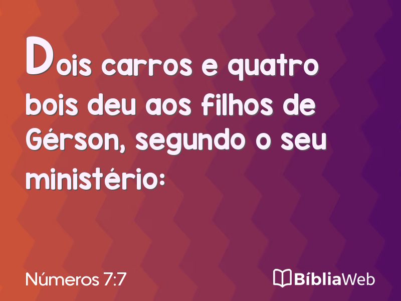Números 7:7 em imagem para compartilhar
