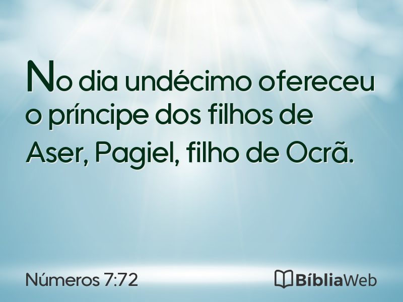 Números 7:72 em imagem para compartilhar