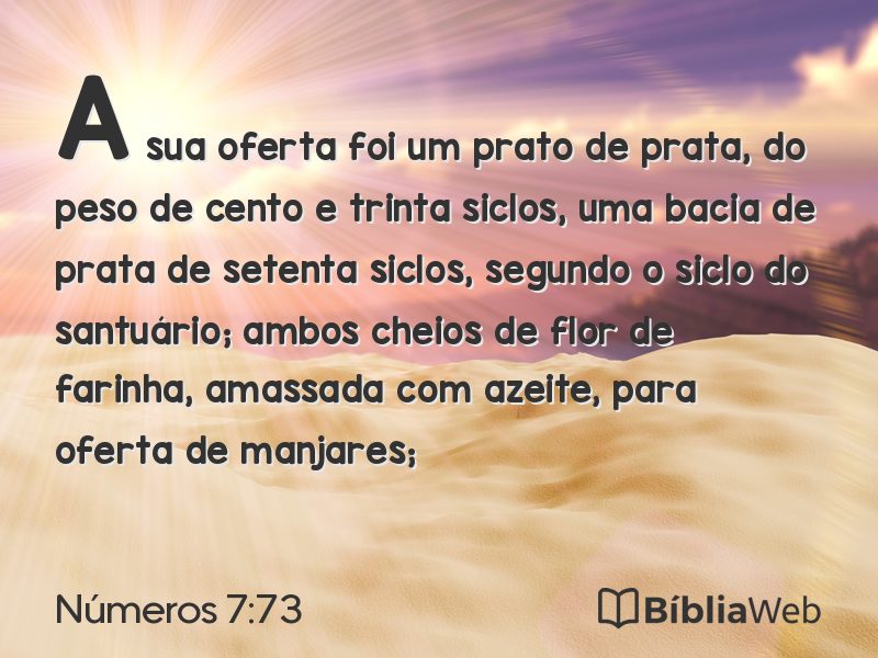 Números 7:73 em imagem para compartilhar