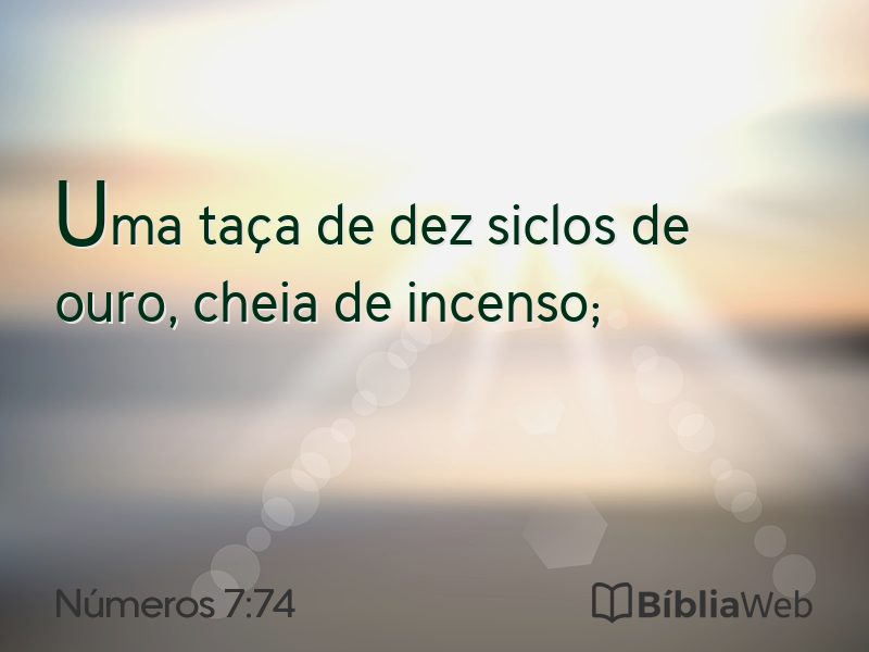 Números 7:74 em imagem para compartilhar