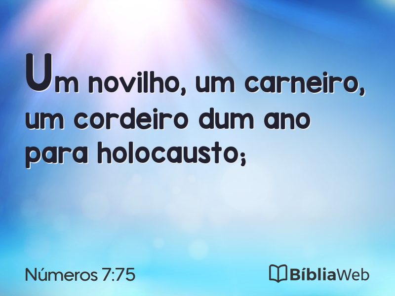 Números 7:75 em imagem para compartilhar