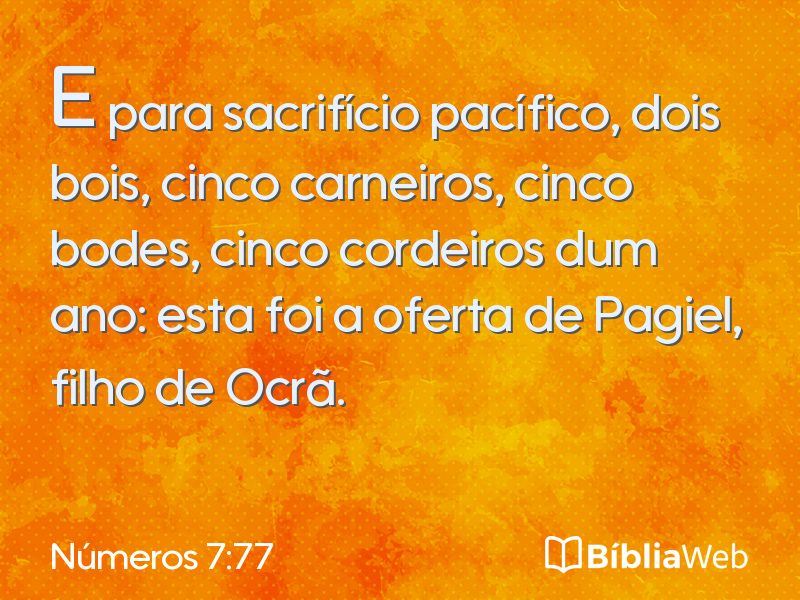 Números 7:77 em imagem para compartilhar