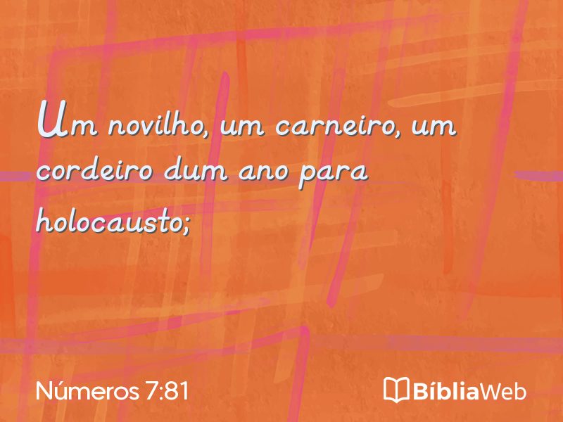 Números 7:81 em imagem para compartilhar