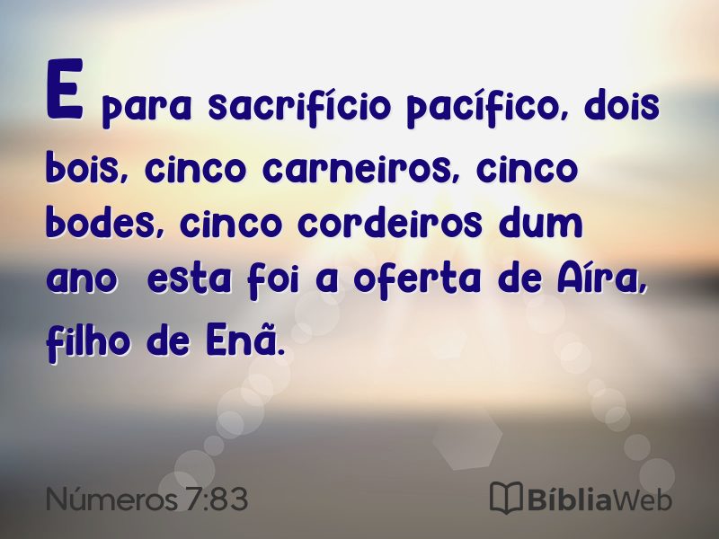 Números 7:83 em imagem para compartilhar
