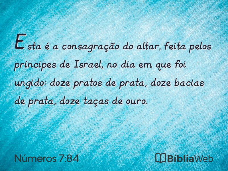 Números 7:84 em imagem para compartilhar