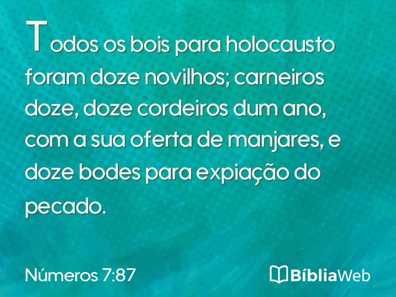 Números 7:87 em imagem para compartilhar