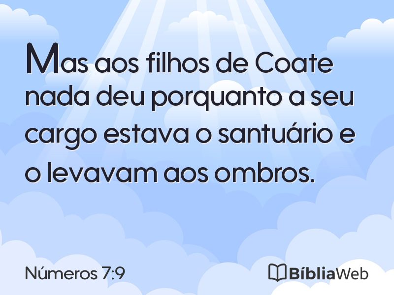Números 7:9 em imagem para compartilhar