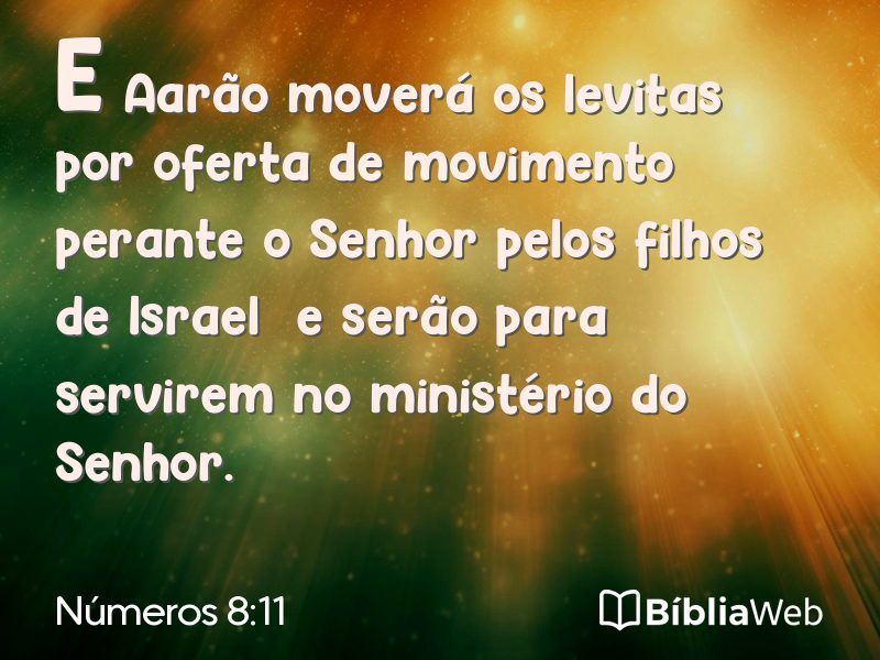 Números 8:11 em imagem para compartilhar