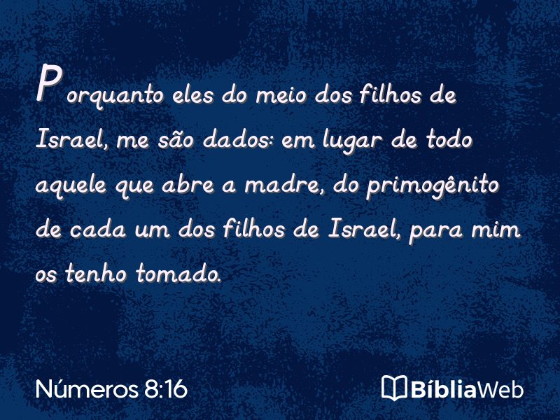 Números 8:16 em imagem para compartilhar