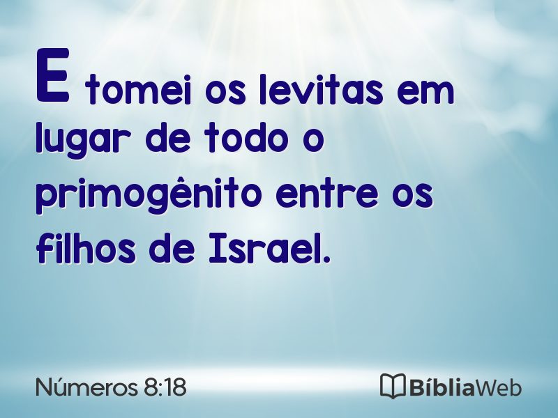 Números 8:18 em imagem para compartilhar