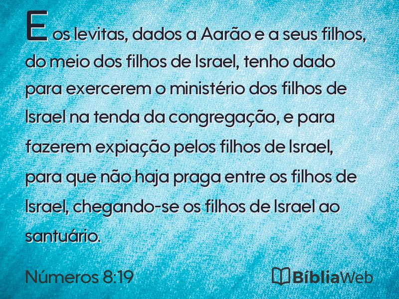 Números 8:19 em imagem para compartilhar