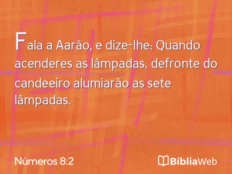 Números 8:2 em imagem para compartilhar