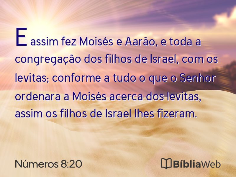 Números 8:20 em imagem para compartilhar