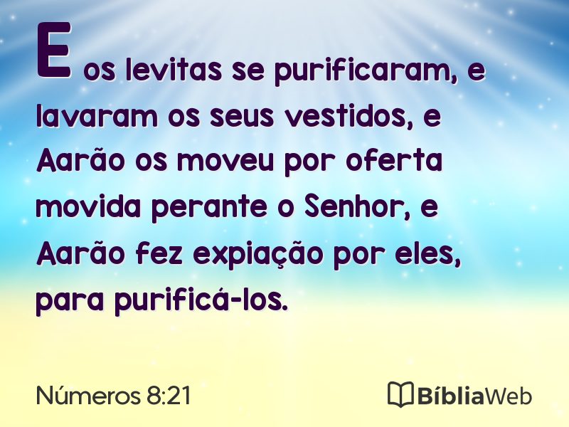 Números 8:21 em imagem para compartilhar