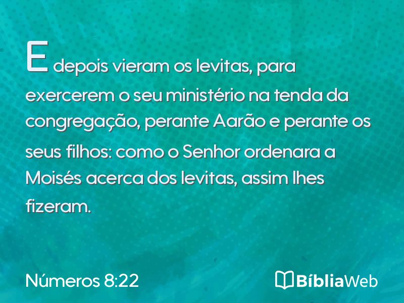 Números 8:22 em imagem para compartilhar