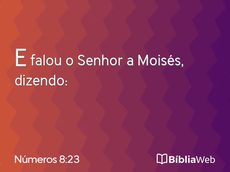 Números 8:23 em imagem para compartilhar