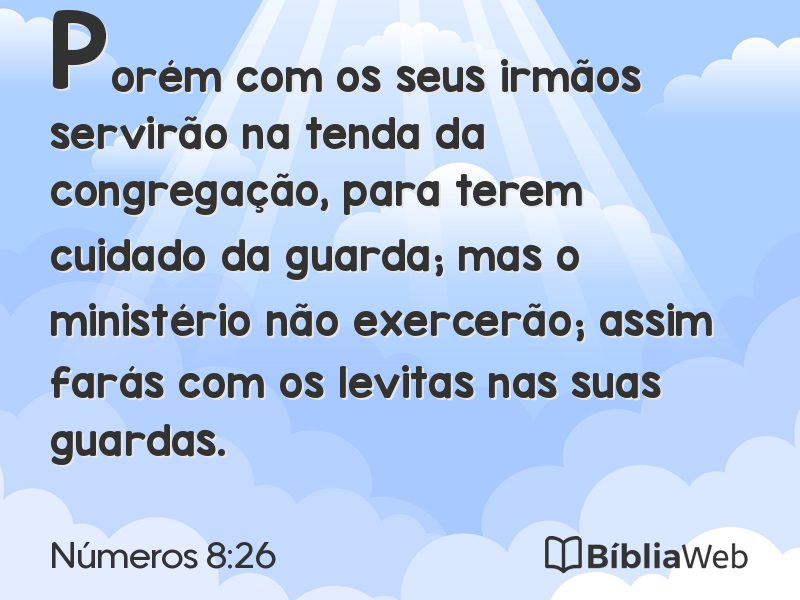 Números 8:26 em imagem para compartilhar