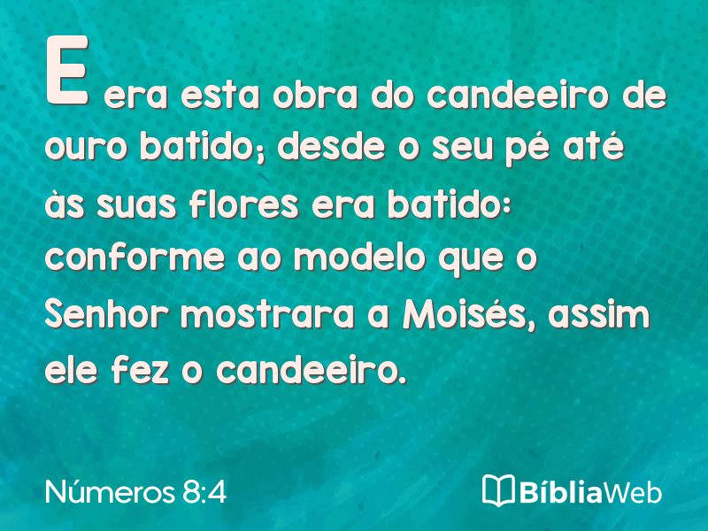 Números 8:4 em imagem para compartilhar