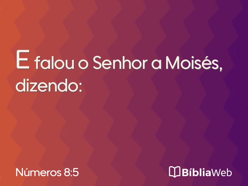 Números 8:5 em imagem para compartilhar