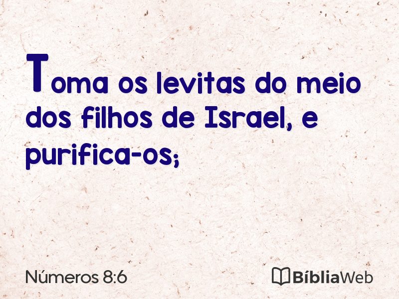 Números 8:6 em imagem para compartilhar